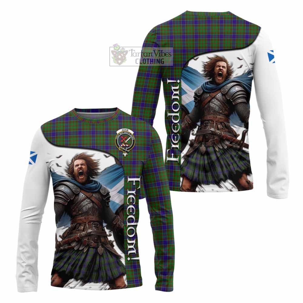 Tartan Vibes Clothing Adam Crest Tartan Long Sleeve T-Shirt Inspired by the Freedom of Scottish Warrior