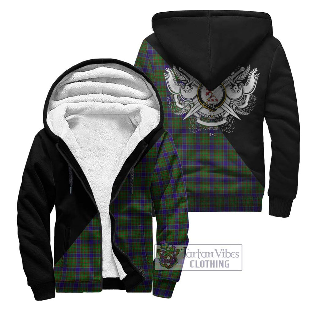 Adam Tartan Sherpa Hoodie with Family Crest and Military Logo Style Unisex - Tartanvibesclothing Shop