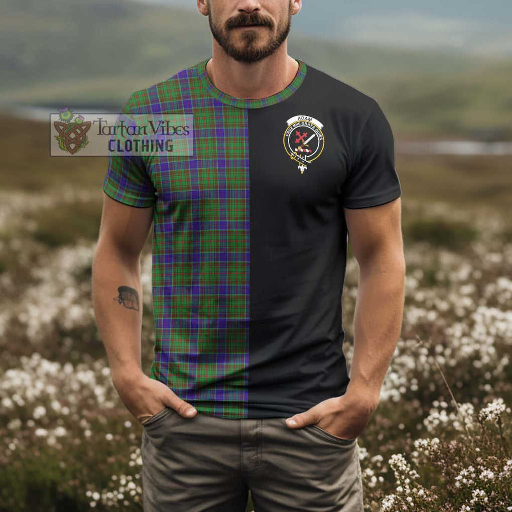 Adam Tartan T-Shirt with Family Crest and Half Of Me Style - Tartanvibesclothing Shop