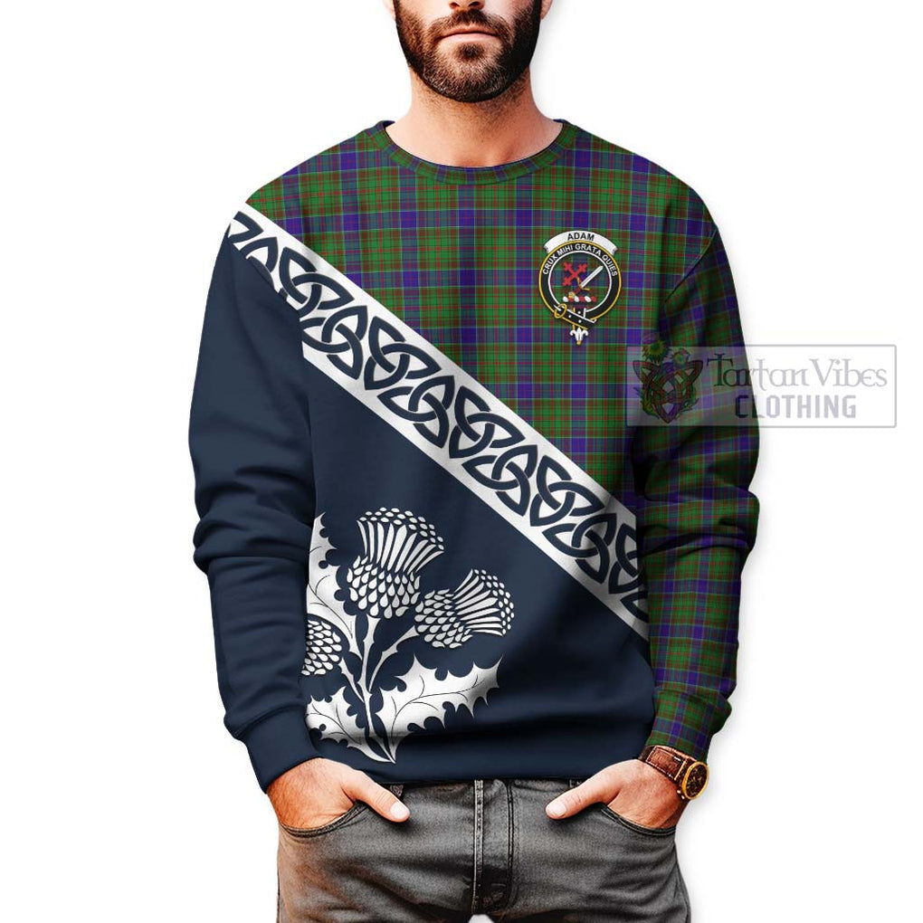 Tartan Vibes Clothing Adam Tartan Sweatshirt Featuring Thistle and Scotland Map