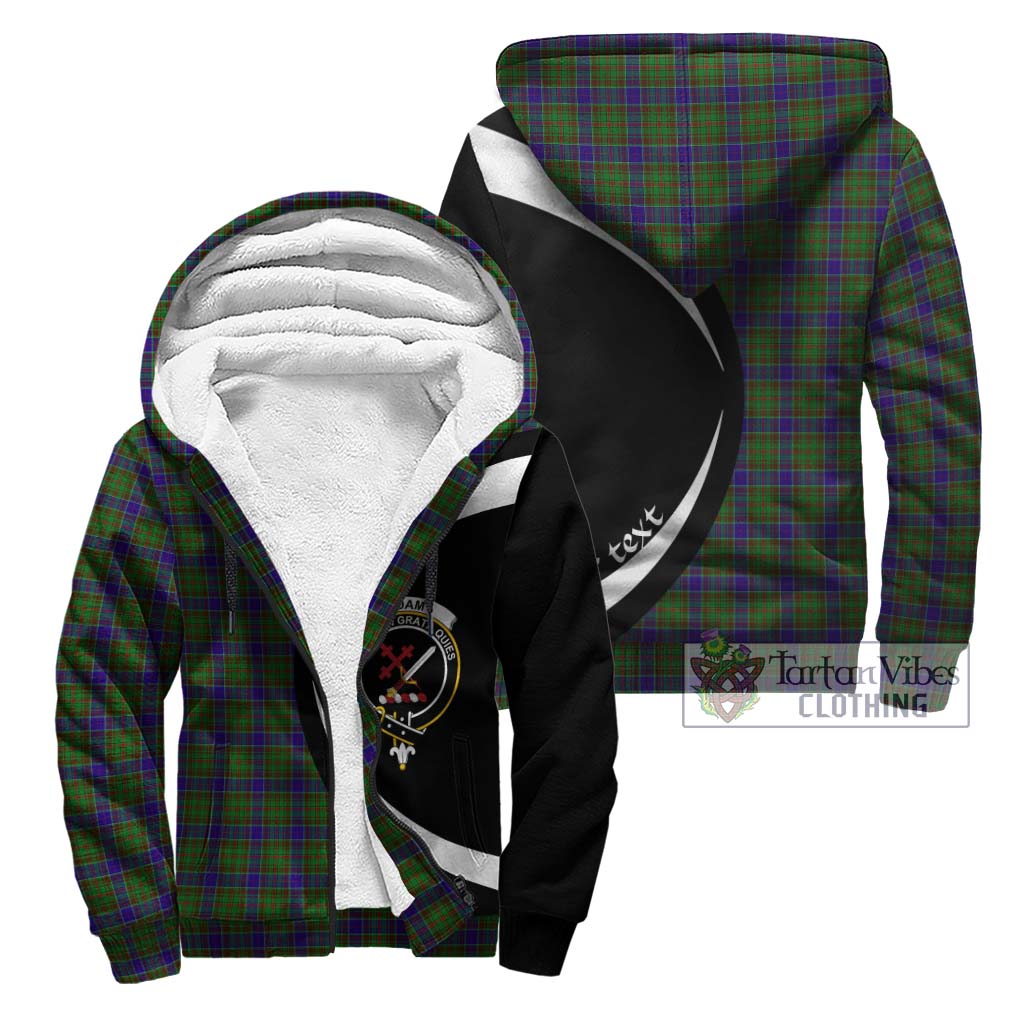 Tartan Vibes Clothing Adam Tartan Sherpa Hoodie with Family Crest Circle Style