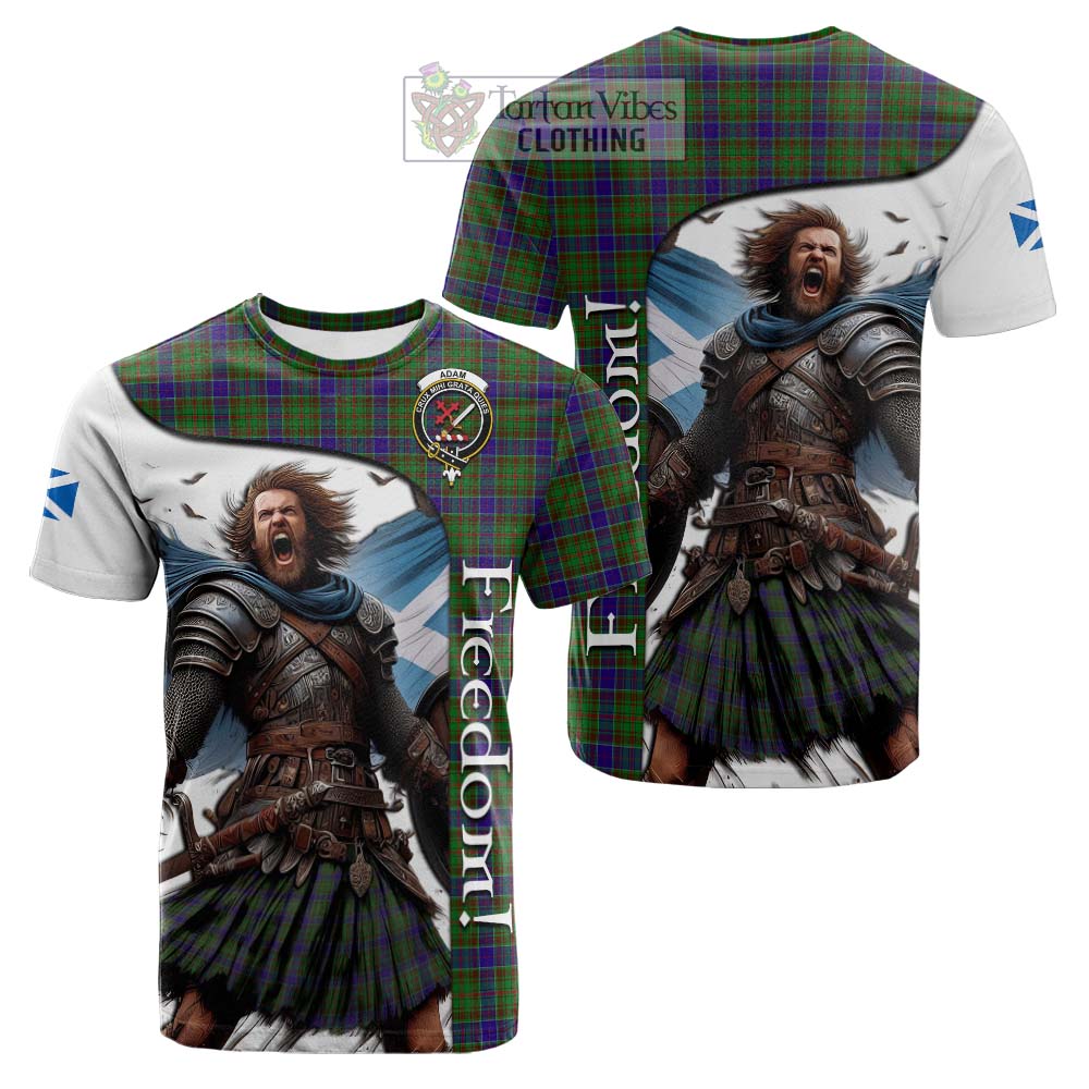 Tartan Vibes Clothing Adam Crest Tartan Cotton T-shirt Inspired by the Freedom of Scottish Warrior