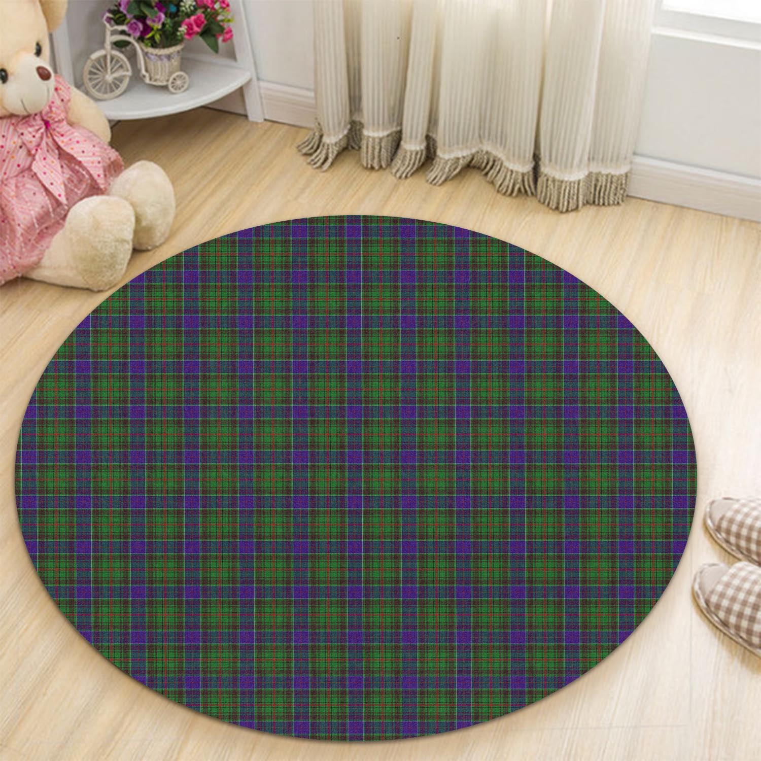 Adam Tartan Round Rug - Tartanvibesclothing