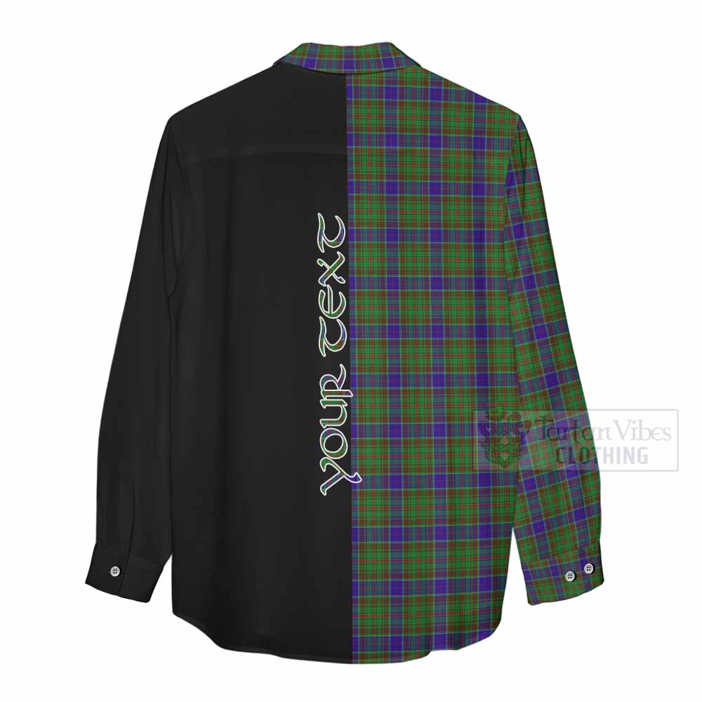 Tartan Vibes Clothing Adam Tartan Women's Casual Shirt with Family Crest and Half Of Me Style