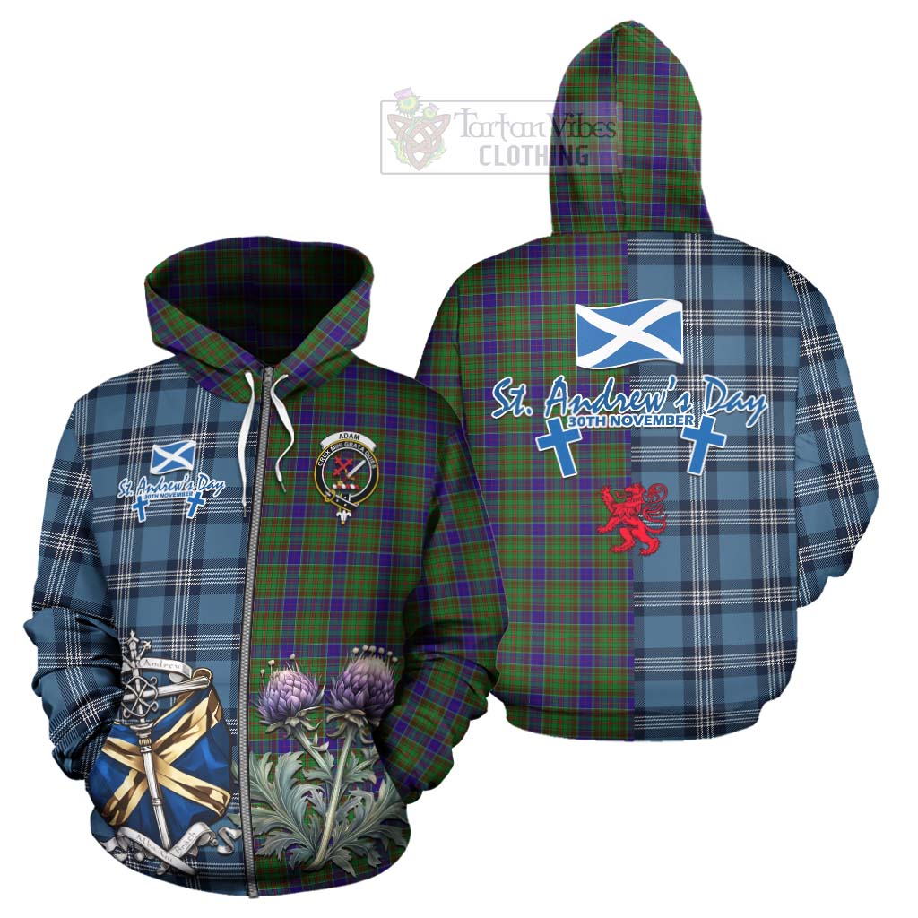 Tartan Vibes Clothing Adam Tartan Hoodie Happy St. Andrew's Day Half Tartan Style