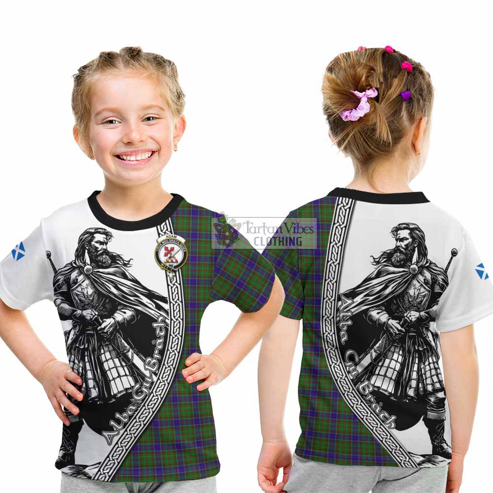 Adam Tartan Clan Crest Kid T-Shirt with Highlander Warrior Celtic Style