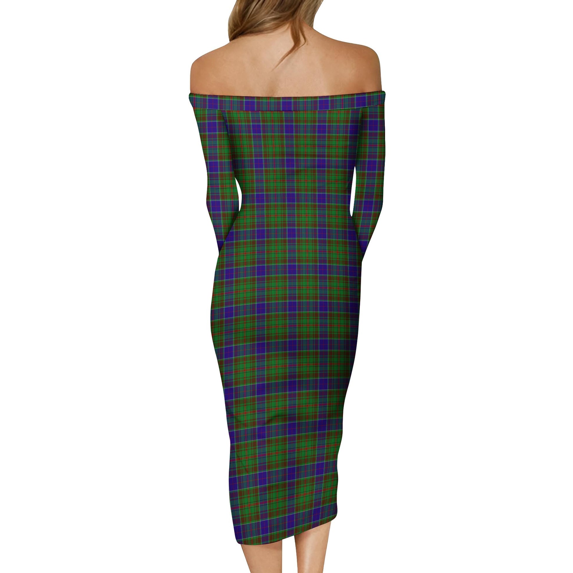 Adam Tartan Off Shoulder Lady Dress - Tartanvibesclothing