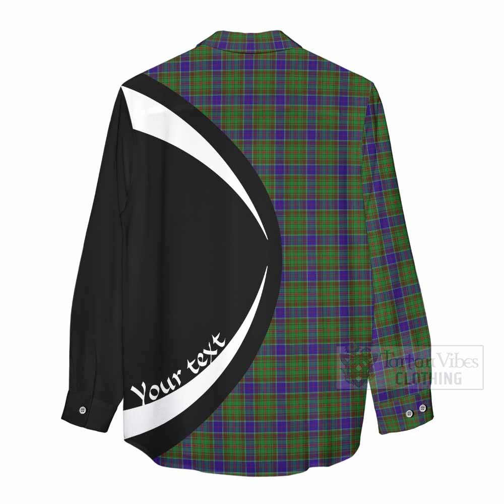 Tartan Vibes Clothing Adam Tartan Women's Casual Shirt with Family Crest Circle Style