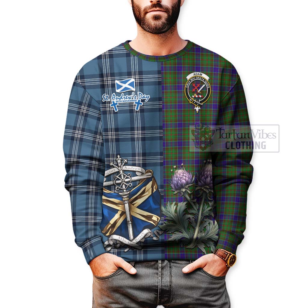 Tartan Vibes Clothing Adam Tartan Sweatshirt Happy St. Andrew's Day Half Tartan Style