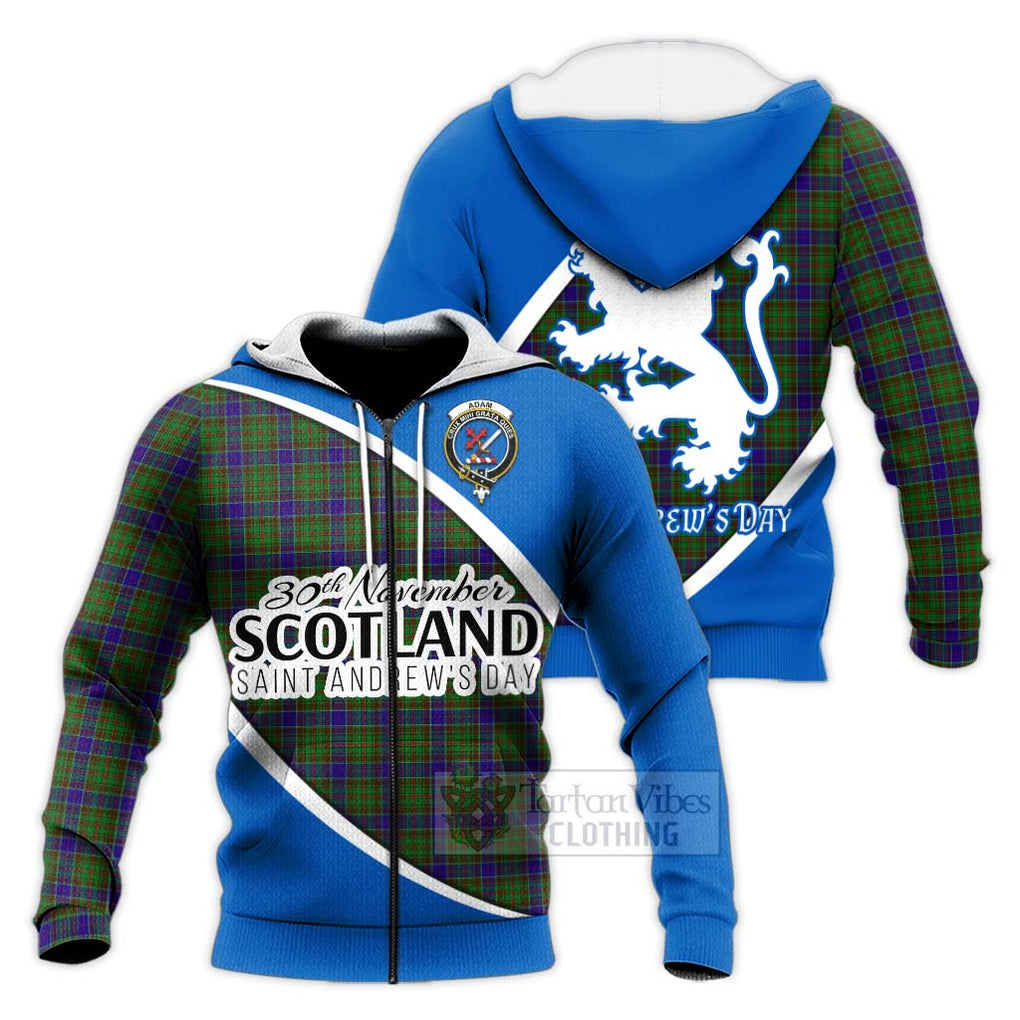 Tartan Vibes Clothing Adam Family Crest Tartan Knitted Hoodie Celebrate Saint Andrew's Day in Style