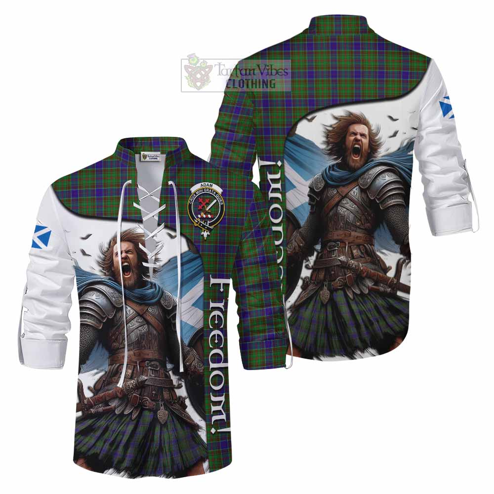 Tartan Vibes Clothing Adam Crest Tartan Ghillie Kilt Shirt Inspired by the Freedom of Scottish Warrior