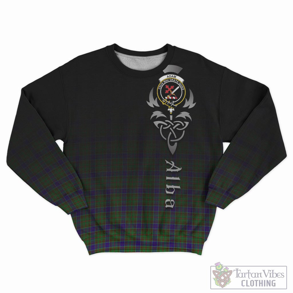 Tartan Vibes Clothing Adam Tartan Sweatshirt Featuring Alba Gu Brath Family Crest Celtic Inspired