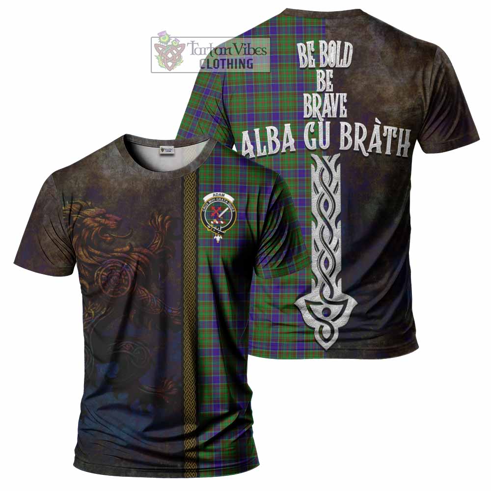 Adam Tartan Family Crest T-Shirt Alba Gu Brath Be Brave Lion Ancient Style - Tartan Vibes Clothing