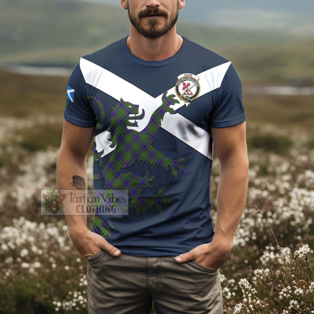 Tartan Vibes Clothing Adam Tartan Lion Rampant T-Shirt – Proudly Display Your Heritage with Alba Gu Brath and Clan Name