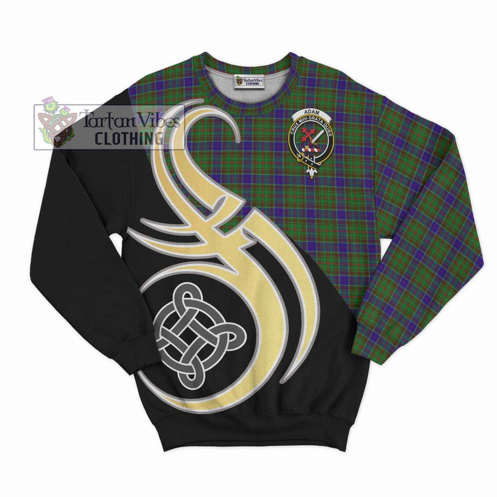 Adam Tartan Sweatshirt with Family Crest and Celtic Symbol Style - Tartan Vibes Clothing