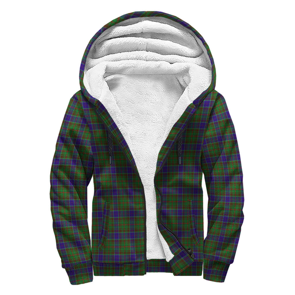 Adam Tartan Sherpa Hoodie with Family Crest - Tartanvibesclothing