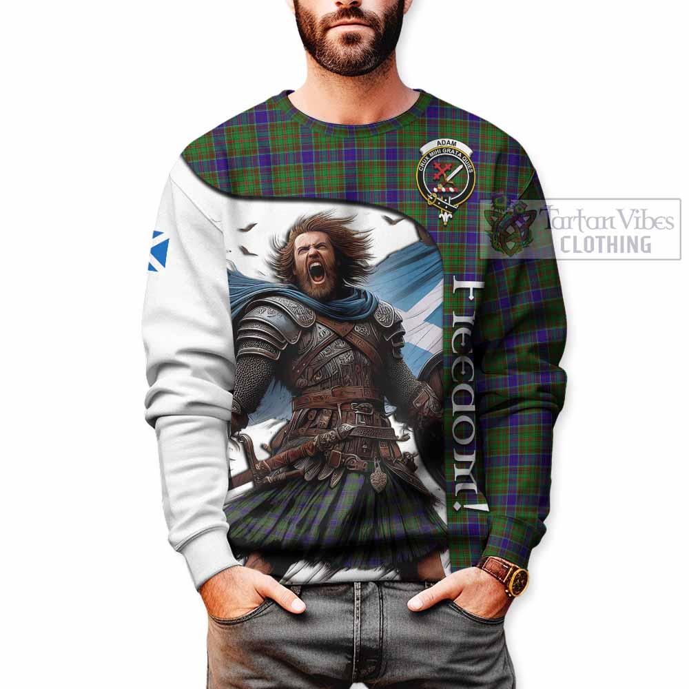 Tartan Vibes Clothing Adam Crest Tartan Sweatshirt Inspired by the Freedom of Scottish Warrior