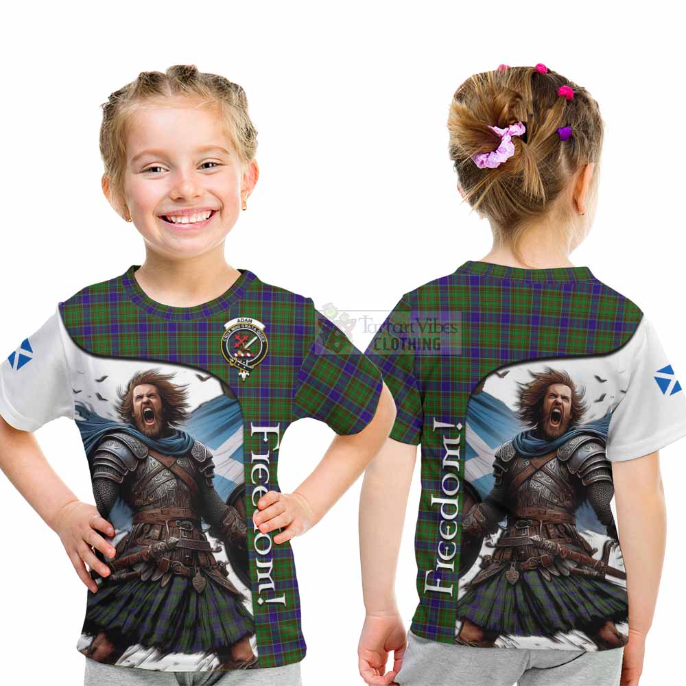 Tartan Vibes Clothing Adam Crest Tartan Kid T-Shirt Inspired by the Freedom of Scottish Warrior