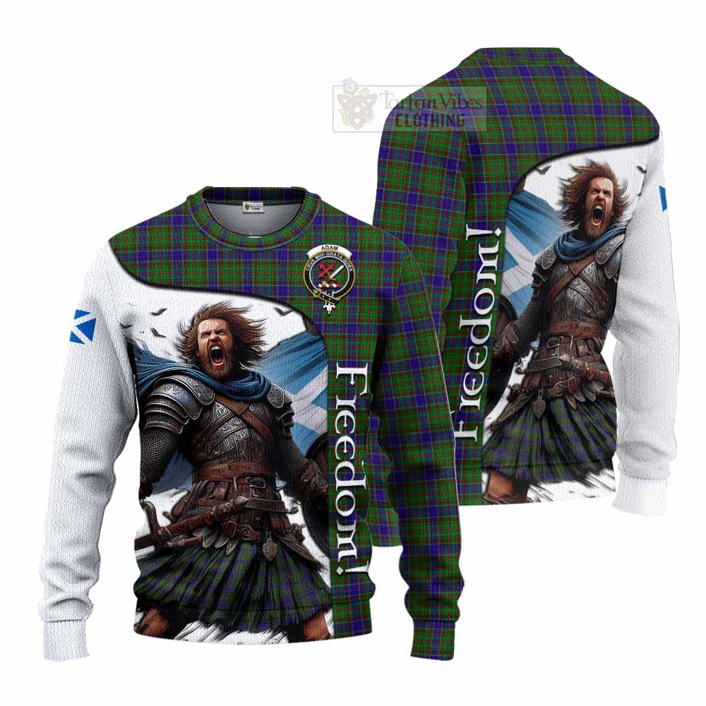 Tartan Vibes Clothing Adam Crest Tartan Knitted Sweater Inspired by the Freedom of Scottish Warrior