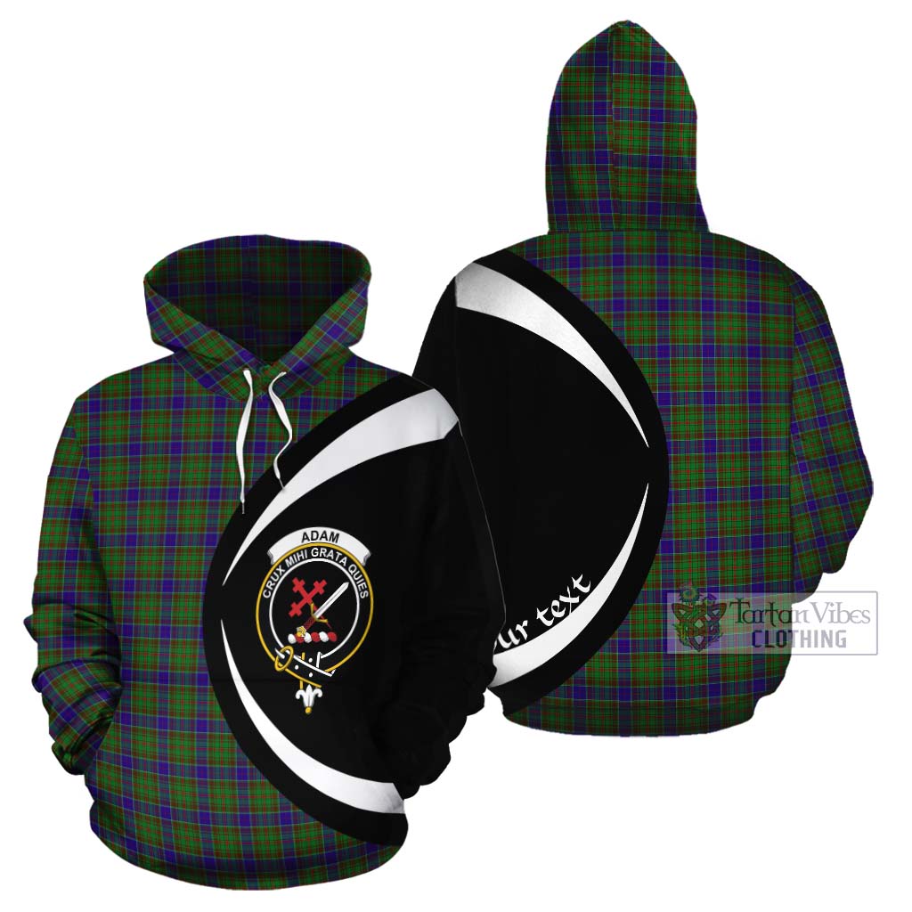 Tartan Vibes Clothing Adam Tartan Cotton Hoodie with Family Crest Circle Style