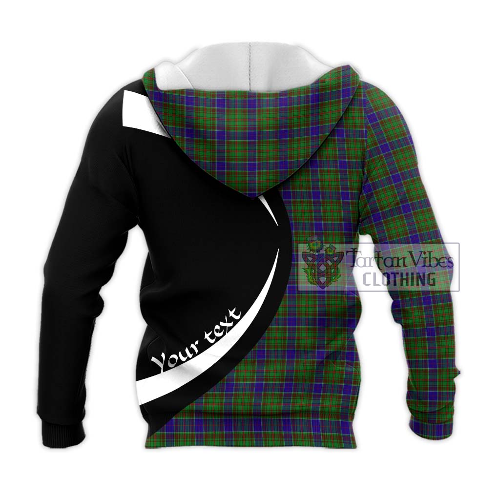 Tartan Vibes Clothing Adam Tartan Knitted Hoodie with Family Crest Circle Style