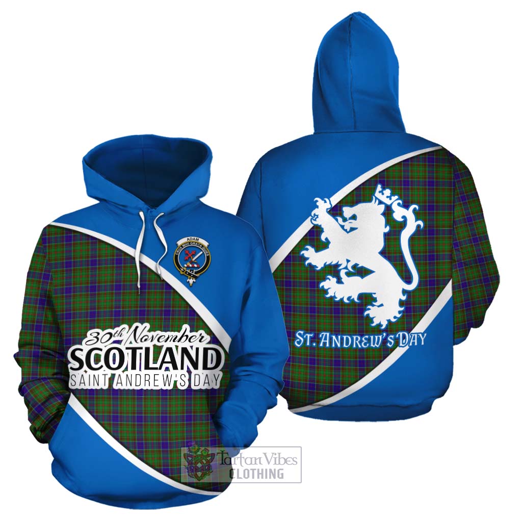 Tartan Vibes Clothing Adam Family Crest Tartan Cotton Hoodie Celebrate Saint Andrew's Day in Style