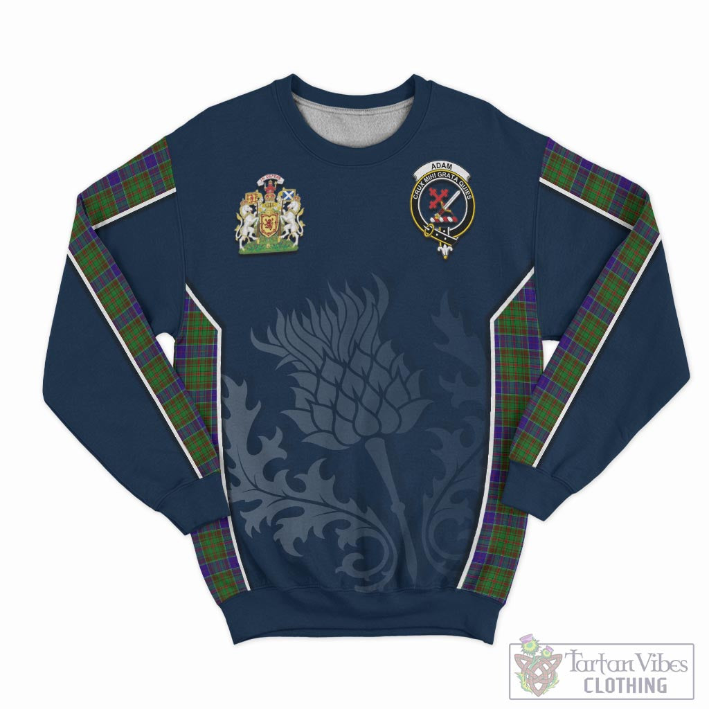 Tartan Vibes Clothing Adam Tartan Sweatshirt with Family Crest and Scottish Thistle Vibes Sport Style