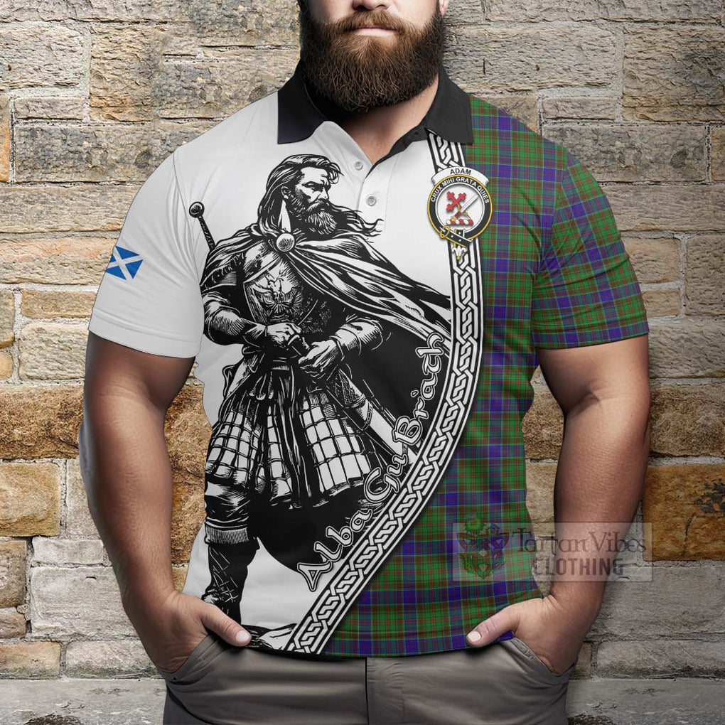 Tartan Vibes Clothing Adam Tartan Clan Crest Polo Shirt with Highlander Warrior Celtic Style