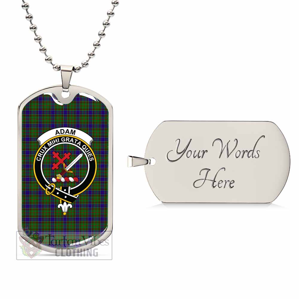 Tartan Vibes Clothing Adam Tartan Dog Tag Necklace with Family Crest