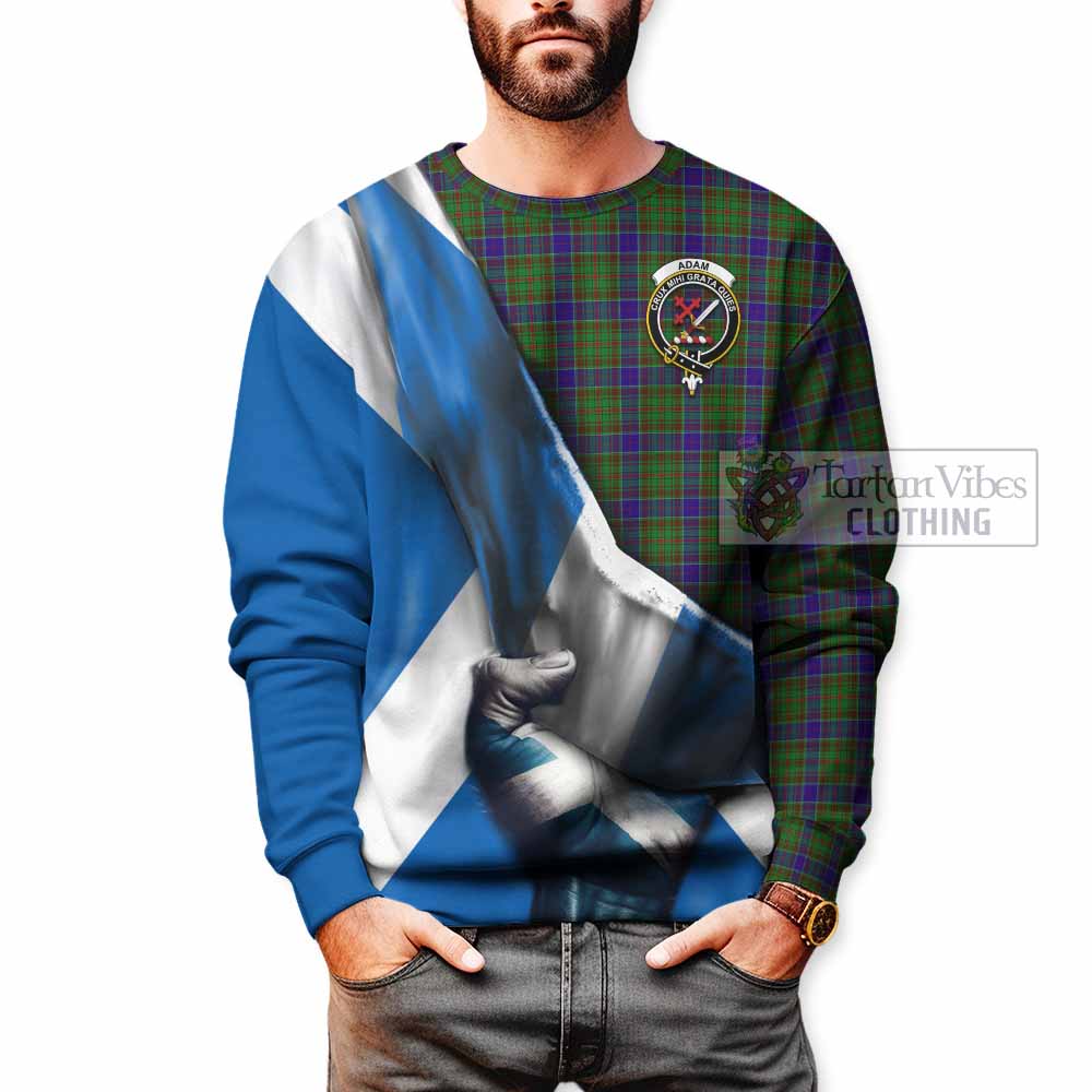 Tartan Vibes Clothing Adam Tartan Sweatshirt with Family Crest Scotland Patriotic Style