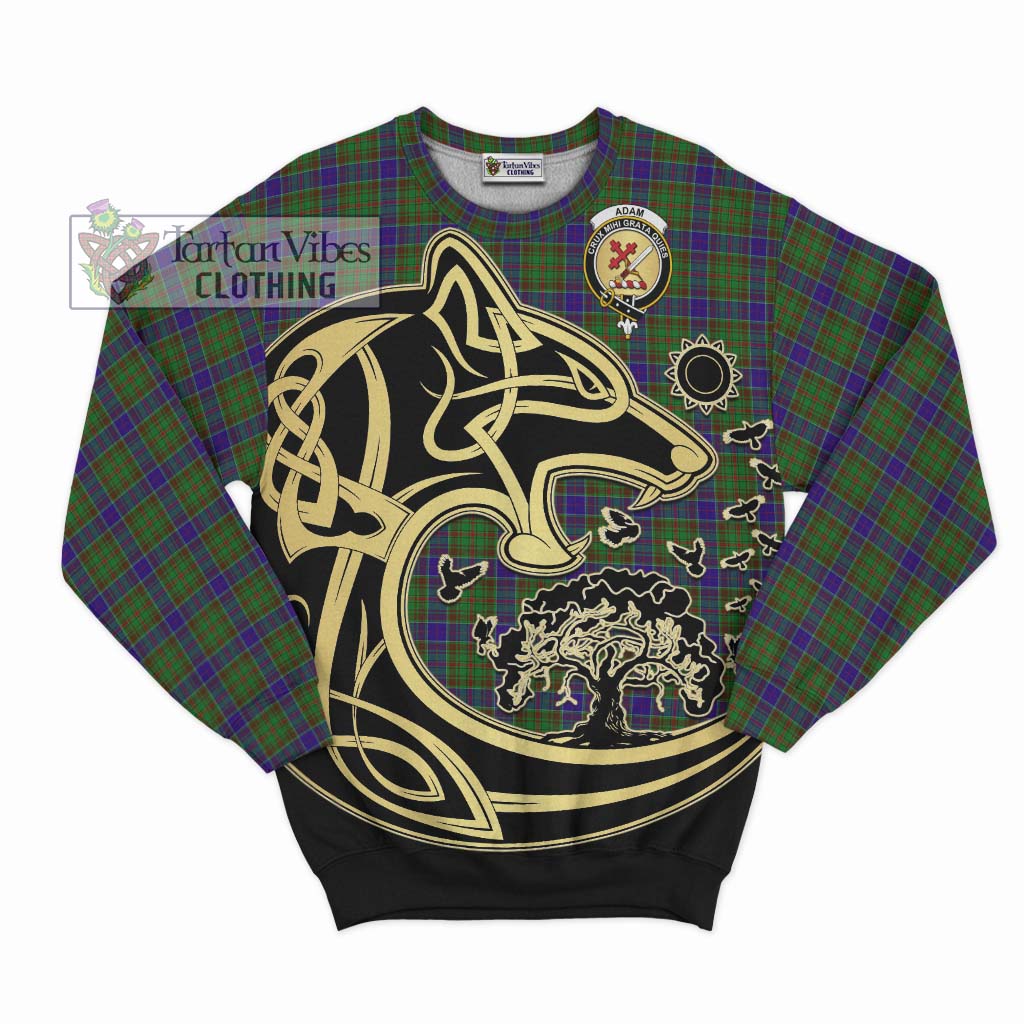 Tartan Vibes Clothing Adam Tartan Sweatshirt with Family Crest Celtic Wolf Style