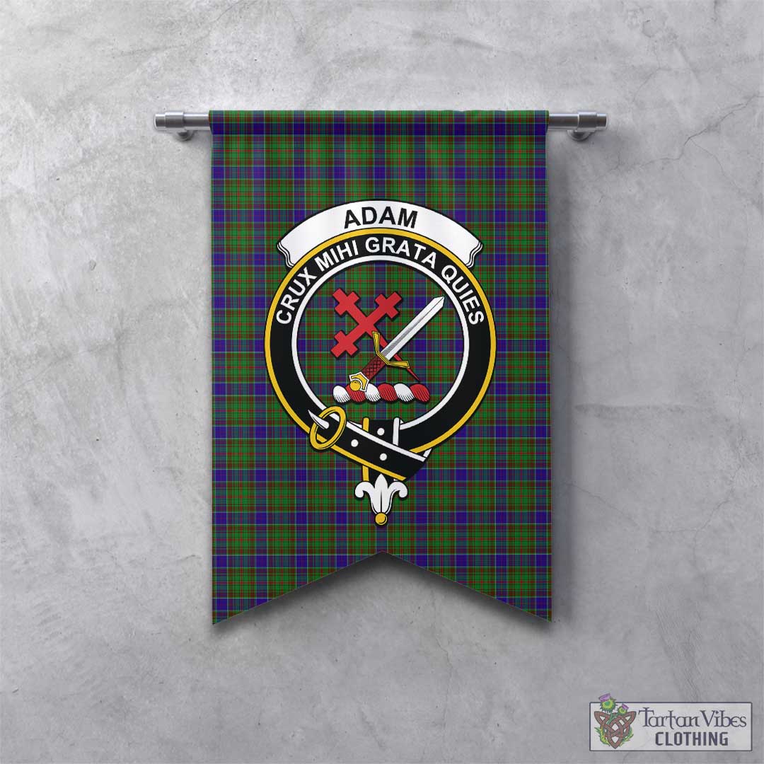 Tartan Vibes Clothing Adam Tartan Gonfalon, Tartan Banner with Family Crest