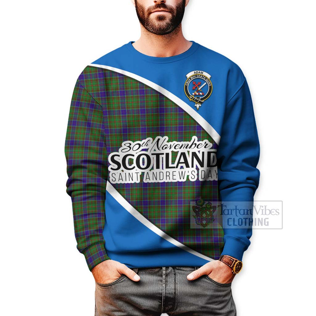 Tartan Vibes Clothing Adam Family Crest Tartan Sweatshirt Celebrate Saint Andrew's Day in Style