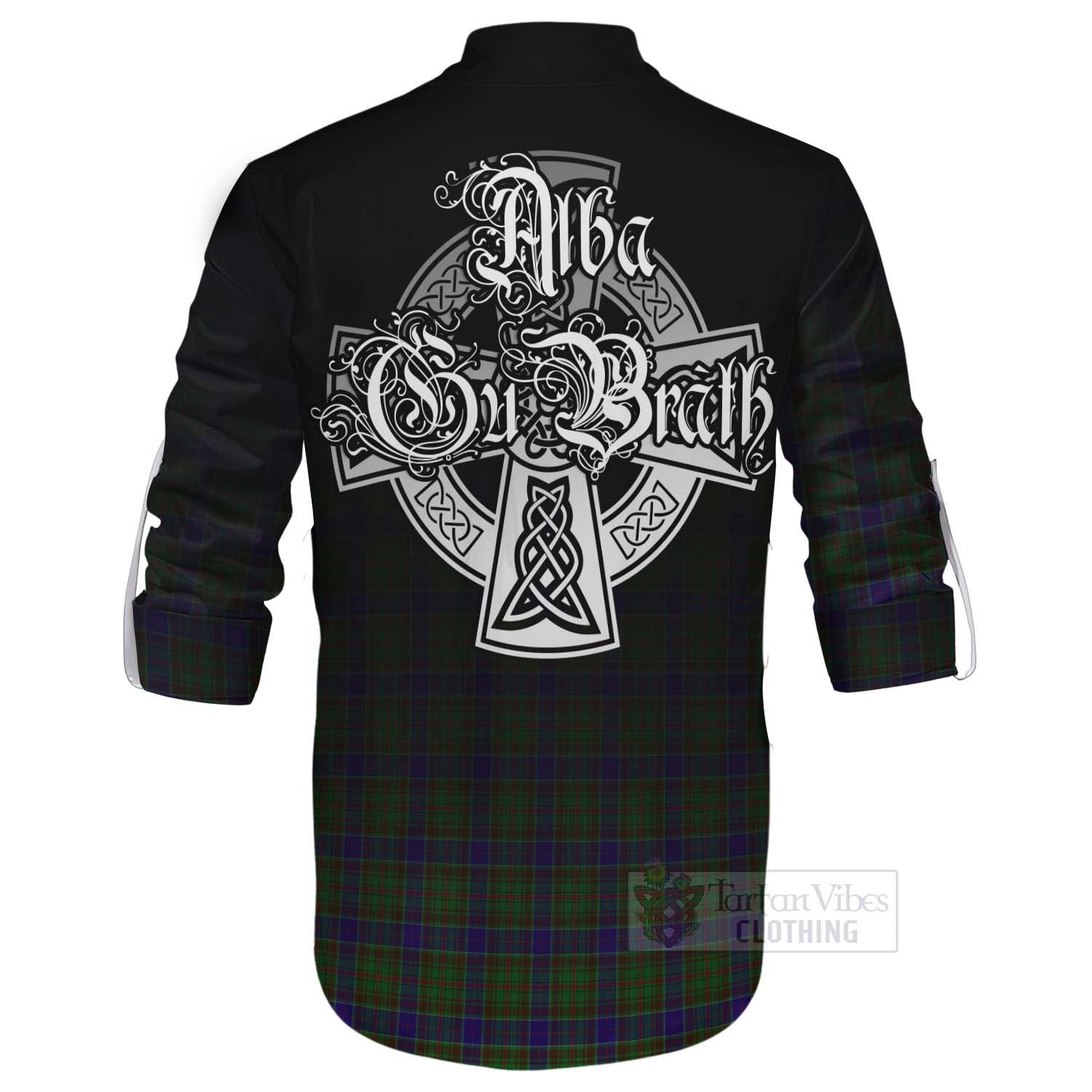 Adam Tartan Ghillie Kilt Shirt Featuring Alba Gu Brath Family Crest Celtic Inspired - Tartan Vibes Clothing