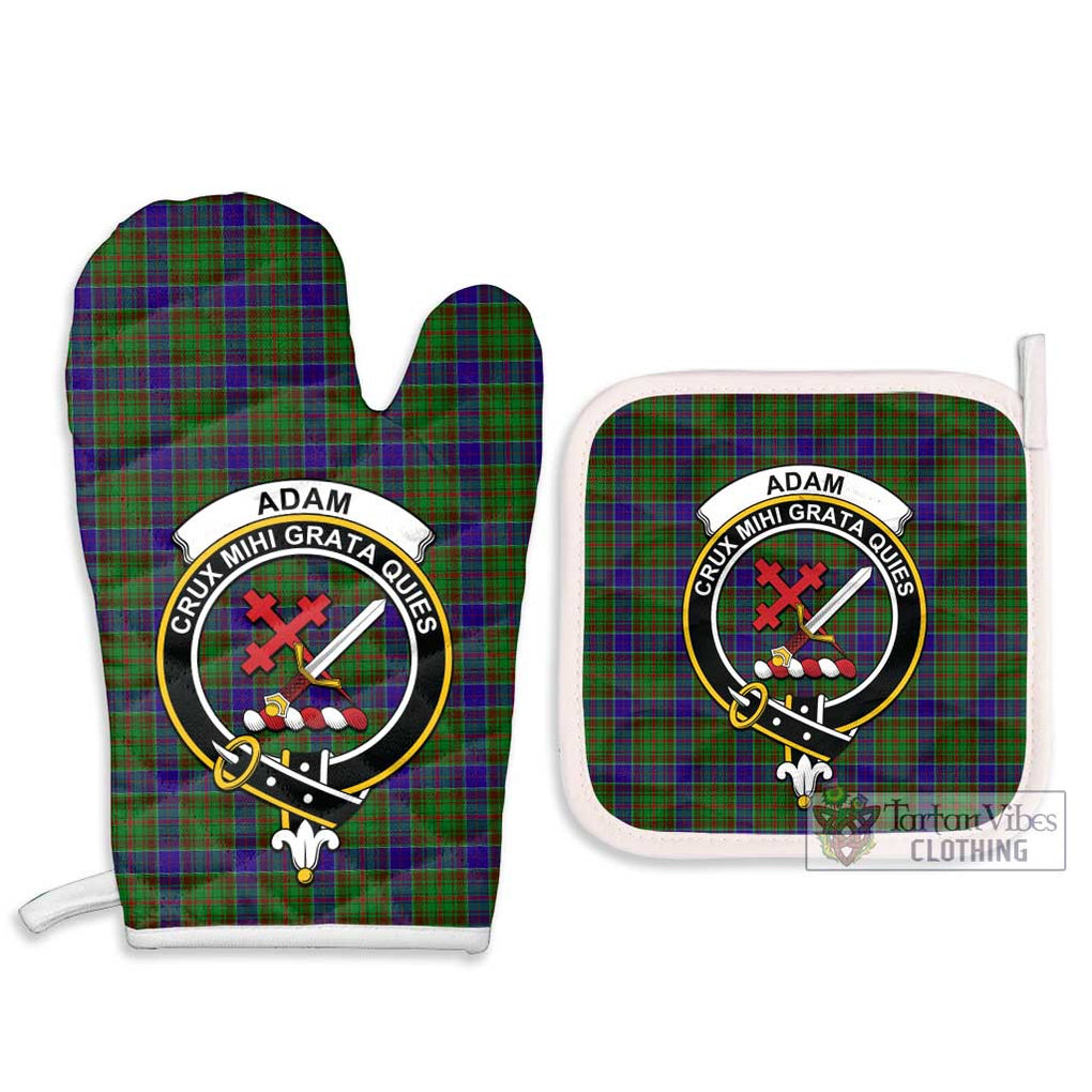 Adam Tartan Combo Oven Mitt & Pot-Holder with Family Crest Combo 1 Oven Mitt & 2 Pot-Holder White - Tartan Vibes Clothing