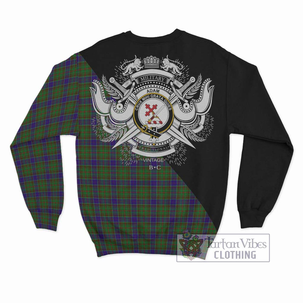 Adam Tartan Sweatshirt with Family Crest and Military Logo Style - Tartanvibesclothing Shop