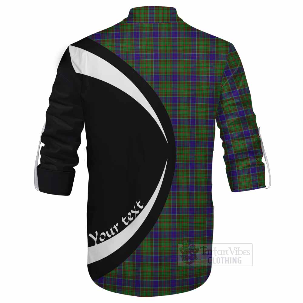 Tartan Vibes Clothing Adam Tartan Ghillie Kilt Shirt with Family Crest Circle Style