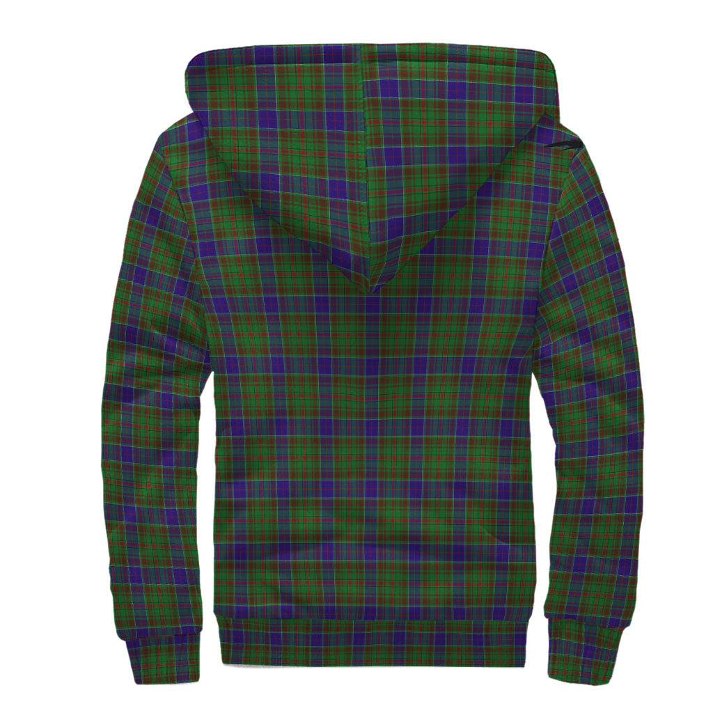 Adam Tartan Sherpa Hoodie with Family Crest - Tartanvibesclothing