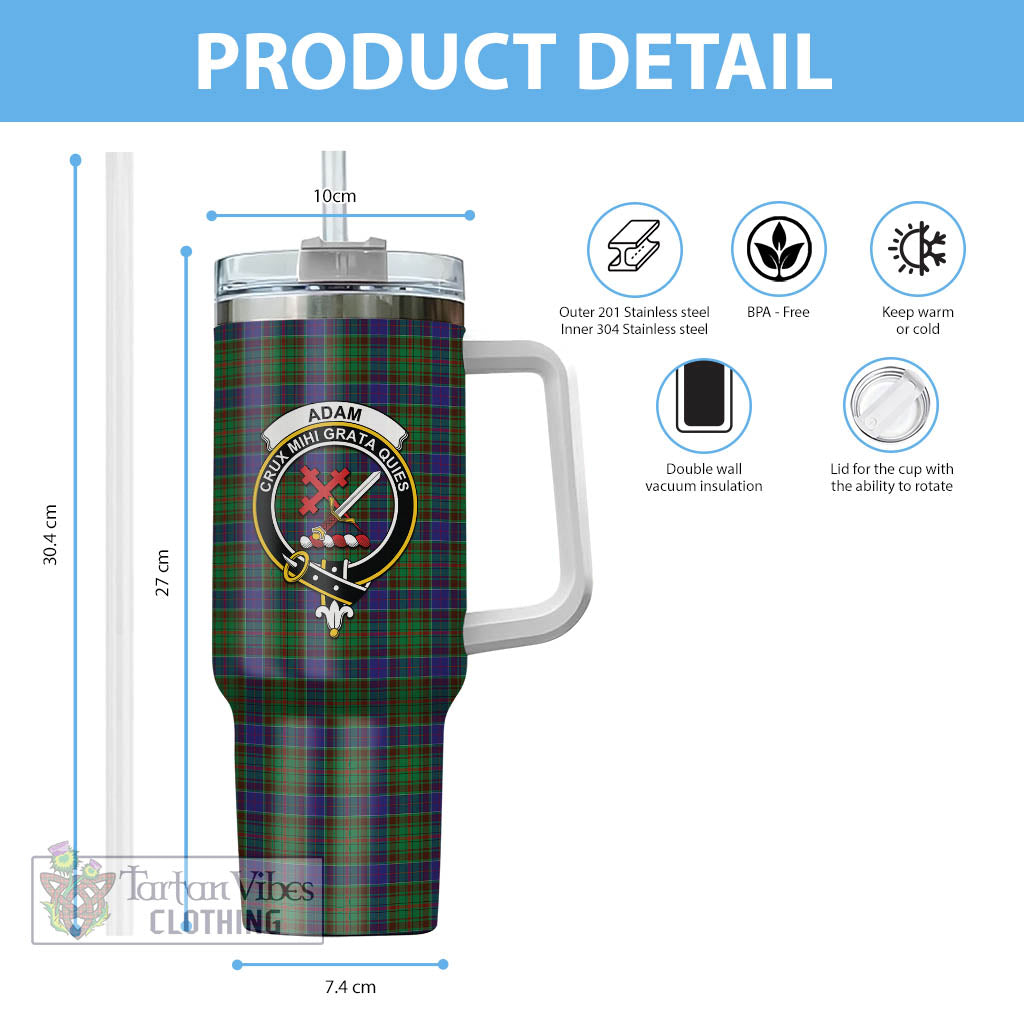 Tartan Vibes Clothing Adam Tartan and Family Crest Tumbler with Handle