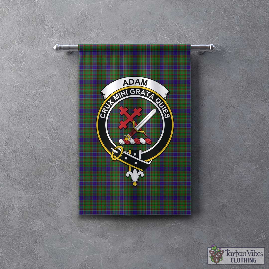 Tartan Vibes Clothing Adam Tartan Gonfalon, Tartan Banner with Family Crest