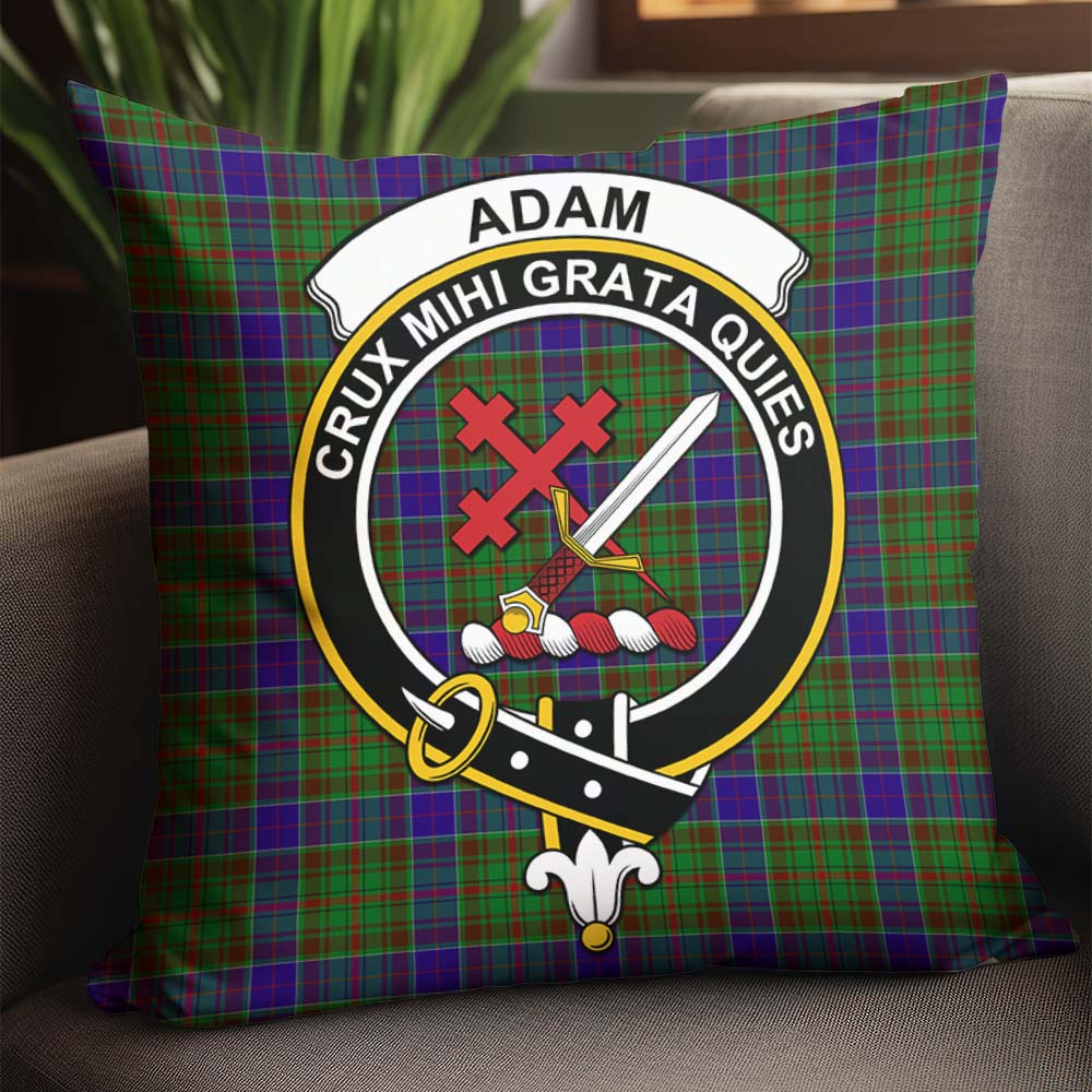 Adam Tartan Pillow Cover with Family Crest - Tartanvibesclothing