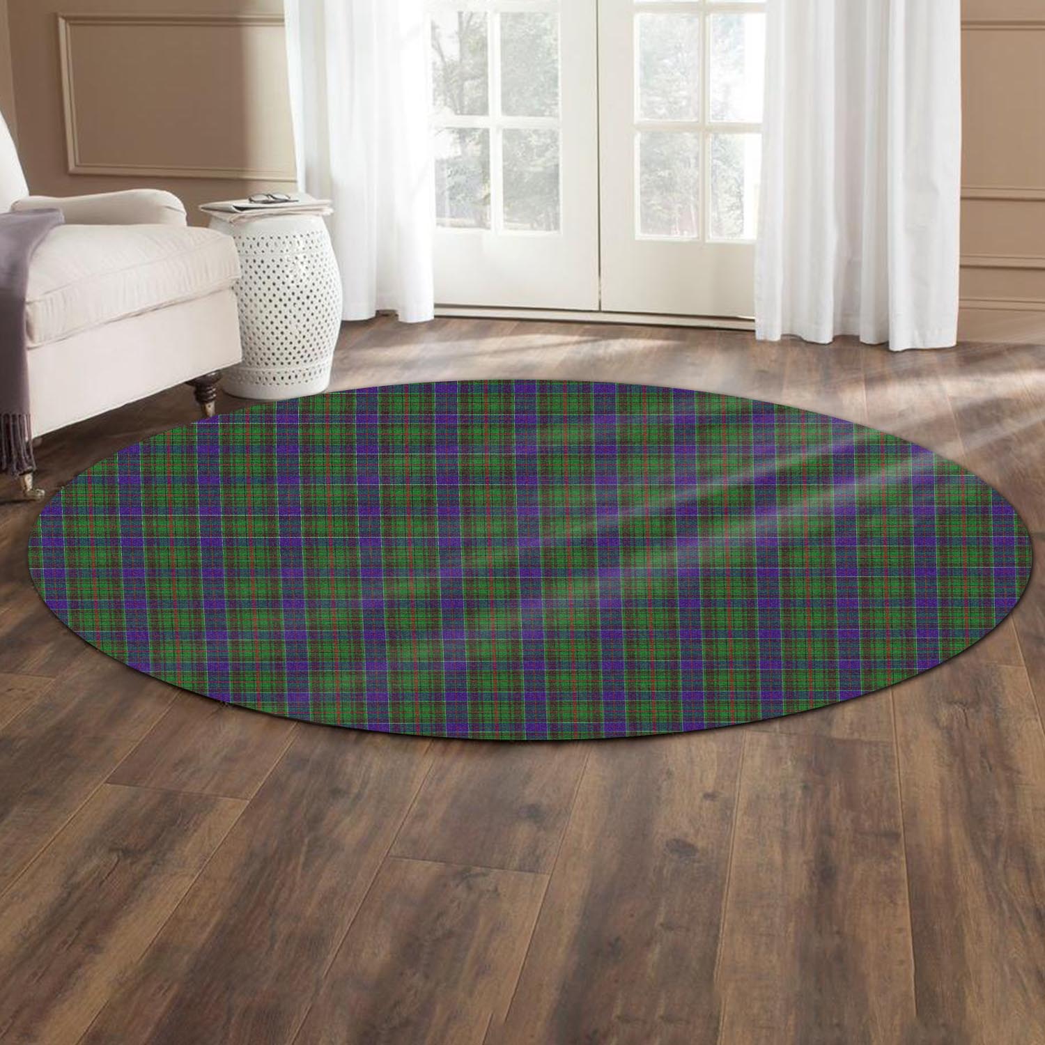 Adam Tartan Round Rug - Tartanvibesclothing