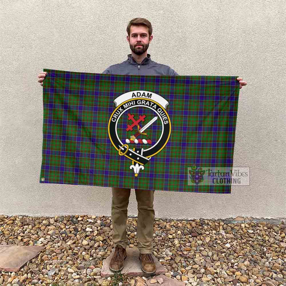 Tartan Vibes Clothing Adam Tartan House Flag with Family Crest