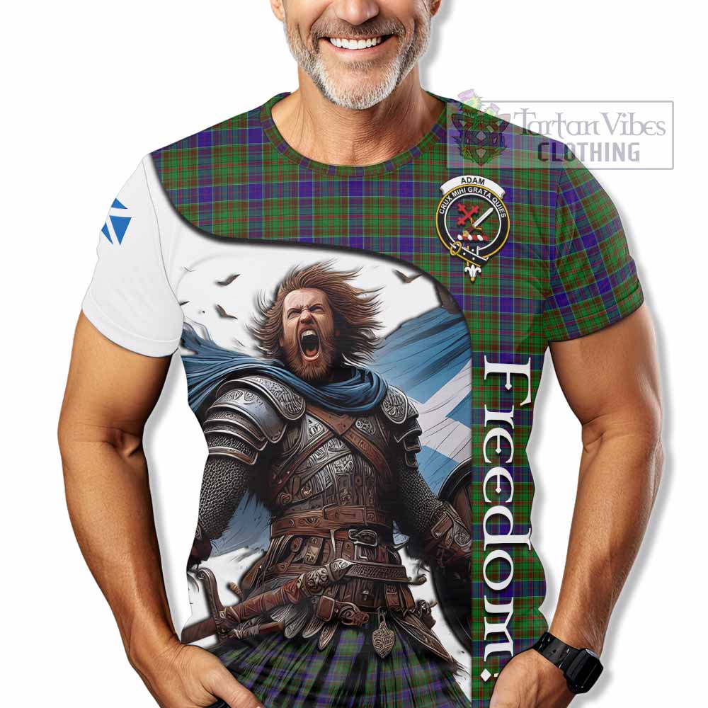 Adam Crest Tartan T-Shirt Inspired by the Freedom of Scottish Warrior