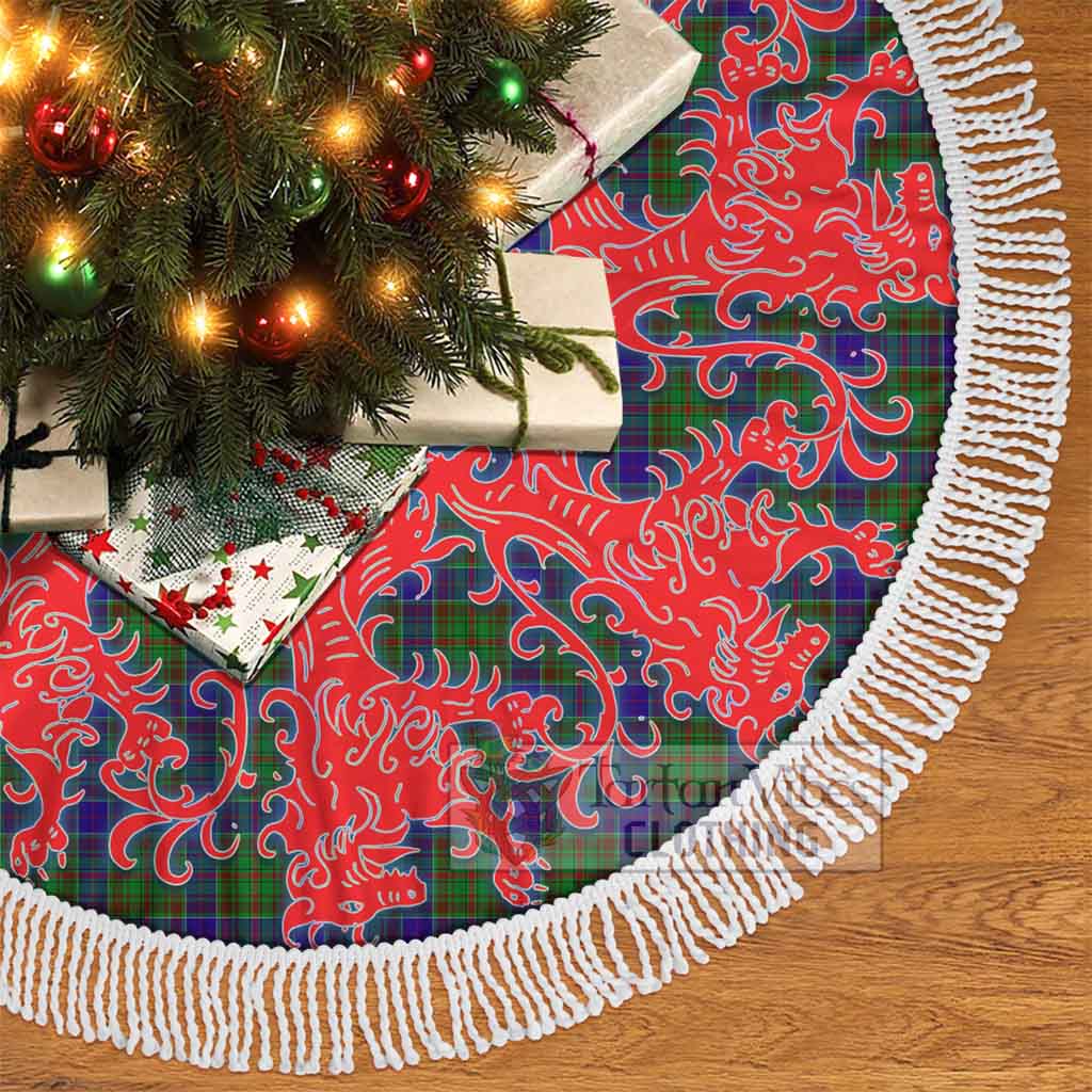 Tartan Vibes Clothing Adam Tartan Christmas Tree Skirt Lion Rampant Style