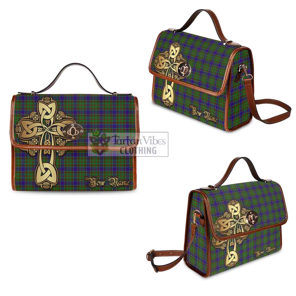 Tartan Vibes Clothing Adam Tartan Waterproof Canvas Bag Golden Thistle Celtic Cross Style