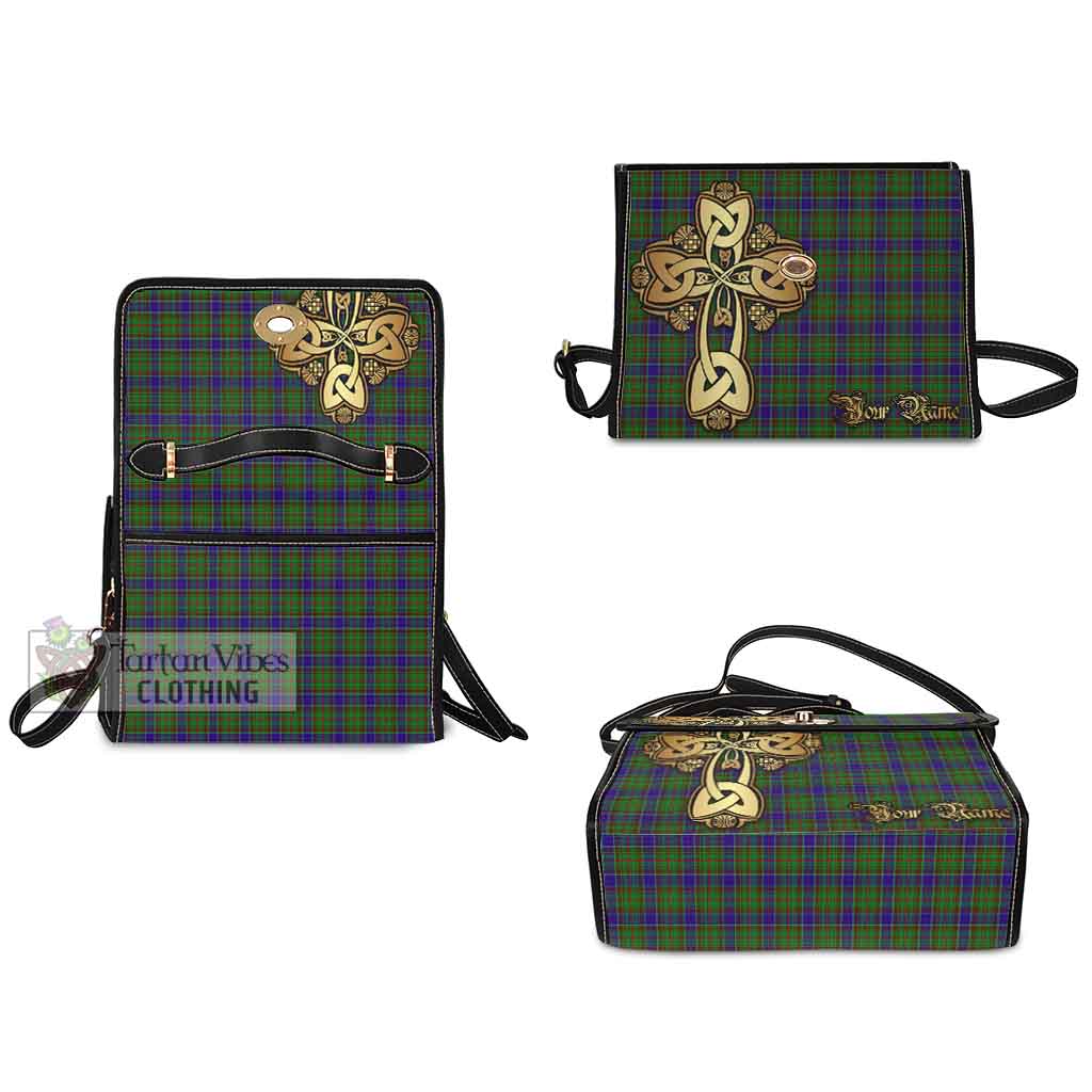 Tartan Vibes Clothing Adam Tartan Waterproof Canvas Bag Golden Thistle Celtic Cross Style