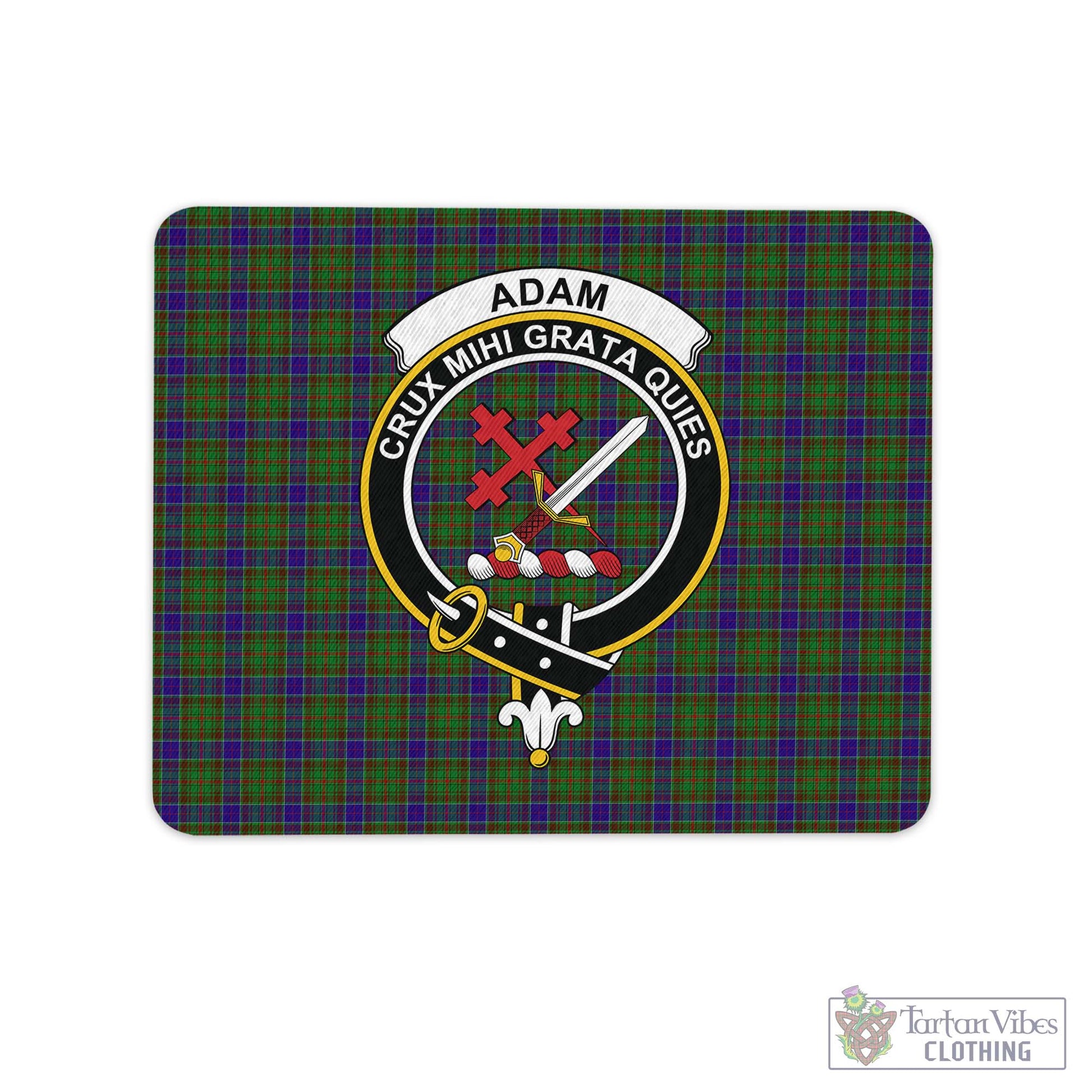 Tartan Vibes Clothing Adam Tartan Mouse Pad with Family Crest