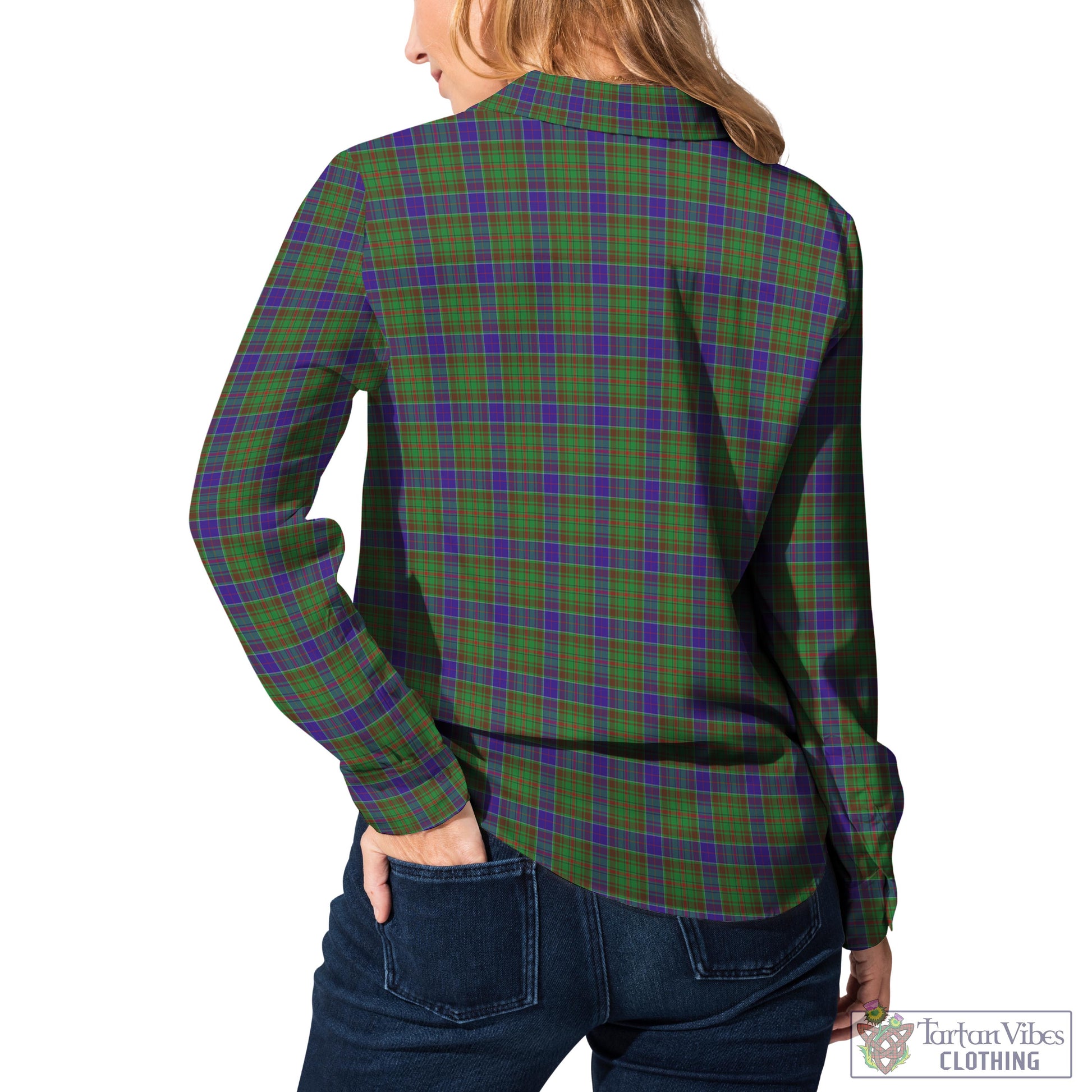 Tartan Vibes Clothing Adam Tartan Womens Casual Shirt with Family Crest