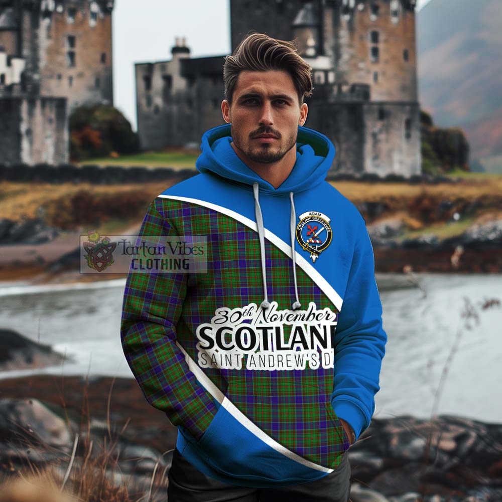 Tartan Vibes Clothing Adam Family Crest Tartan Cotton Hoodie Celebrate Saint Andrew's Day in Style